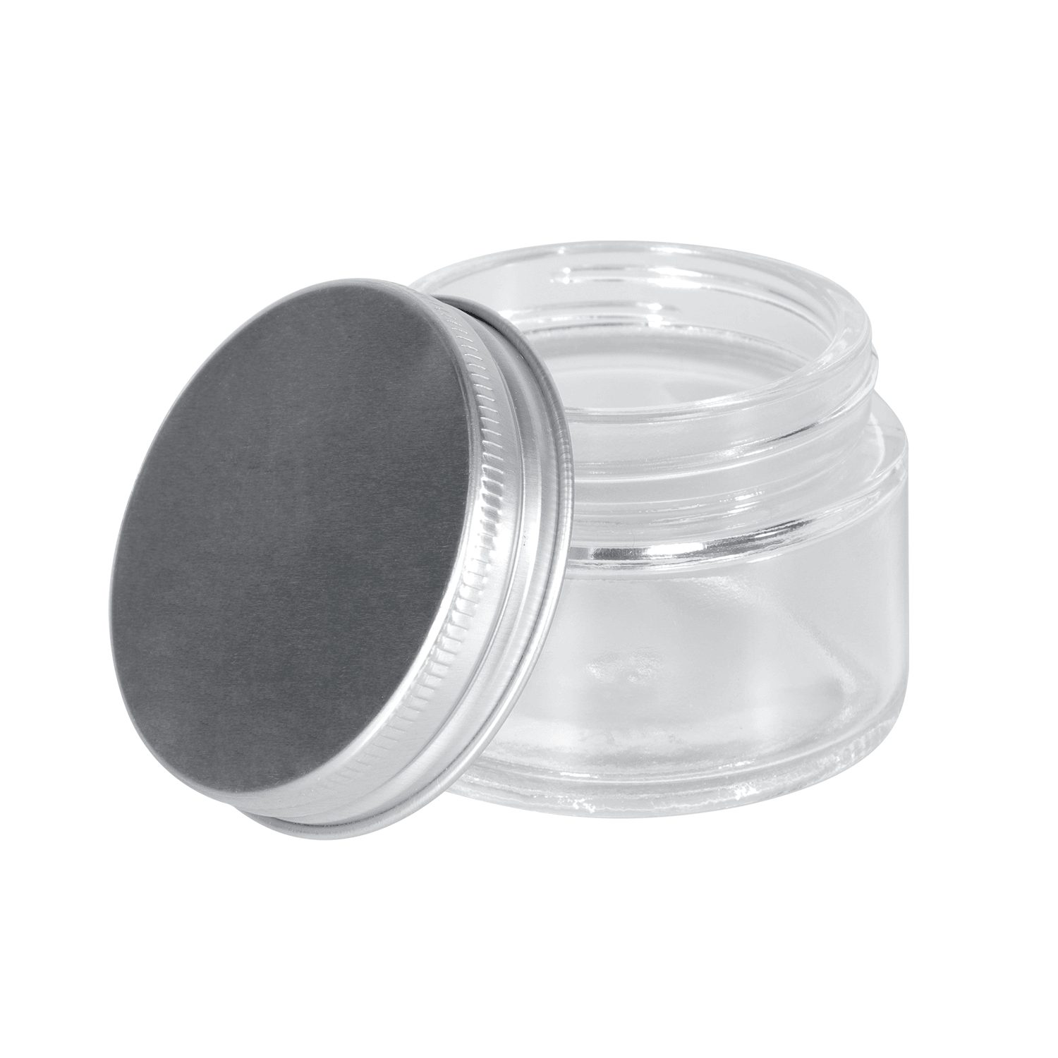 50ML Flint Glass Jar with Matte Silver Screw Lid 140PK/Ctn 50ML Flint Glass Jar with Matte Silver Screw Lid 140PK/Ctn