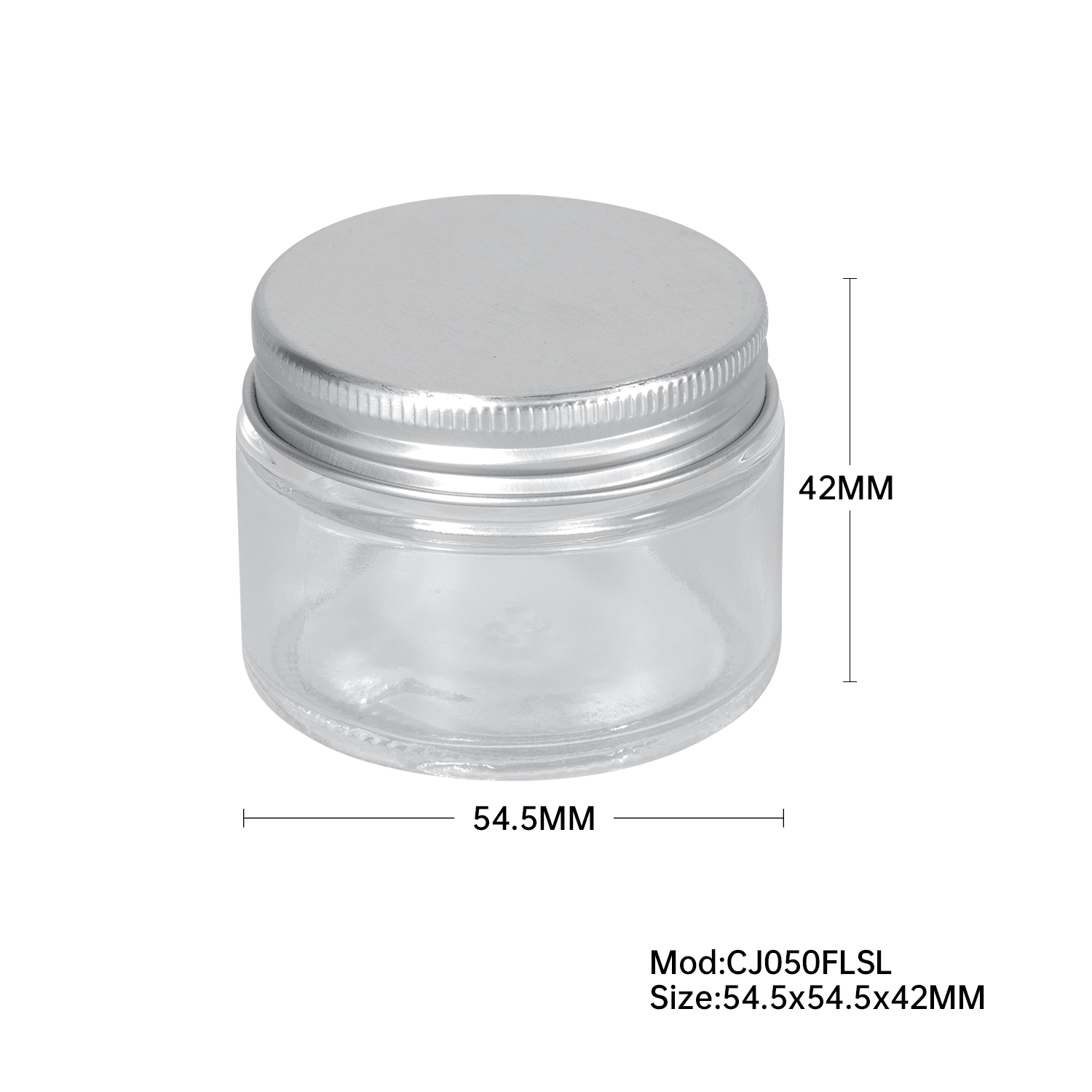 50ML Flint Glass Jar with Matte Silver Screw Lid 140PK/Ctn 50ML Flint Glass Jar with Matte Silver Screw Lid 140PK/Ctn